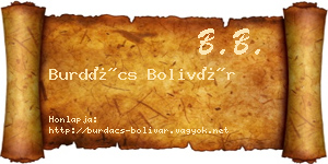 Burdács Bolivár névjegykártya